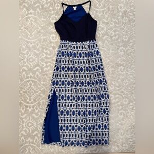 J. Crew Sleeveless Maxi Dress w/Slit Blue Size 2